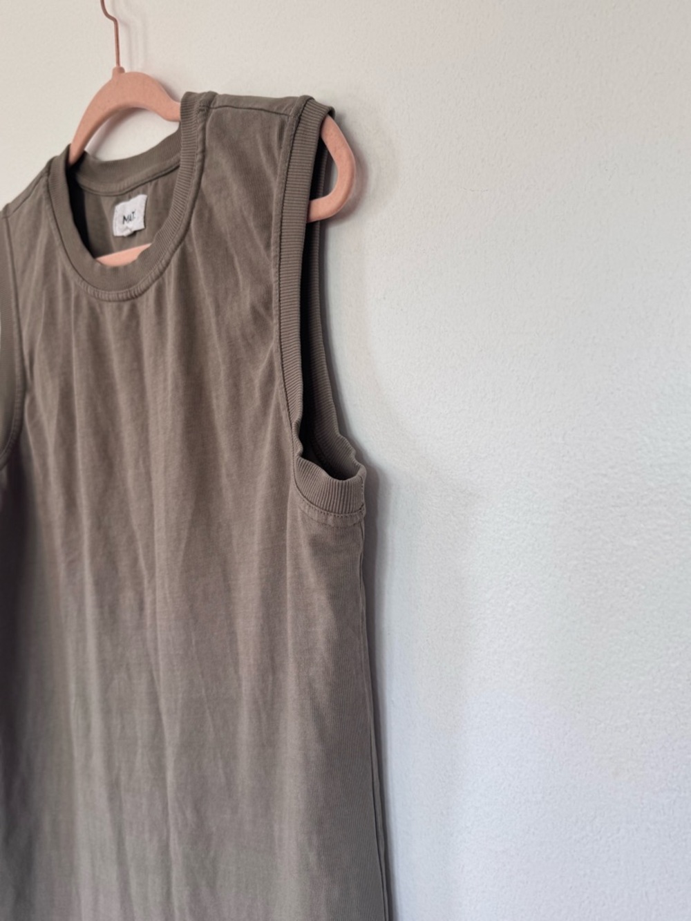 Mate Sleeveless Taupe Shift Dress - Casual EverydayTank Dress S M - Picture 9 of 11